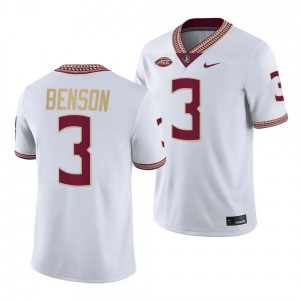 #3 Trey Benson FSU Men's Nike NIL College Stitch Jerseys White