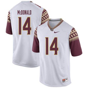 #14 Nolan Mcdonald Seminoles Men's Football University Jerseys White