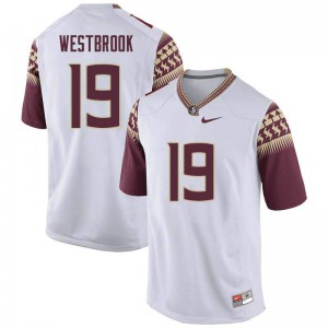 #19 A.J. Westbrook Seminoles Men's Football Stitched Jersey White