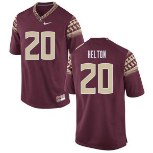 #20 Keyshawn Helton Florida State Men's Football Embroidery Jerseys Garnet