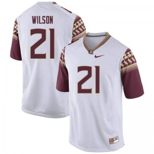 #21 Marvin Wilson FSU Men's Football Stitched Jerseys White