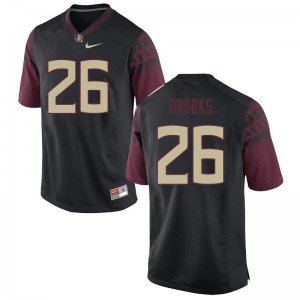 #26 Decalon Brooks FSU Men's Football Stitch Jerseys Black