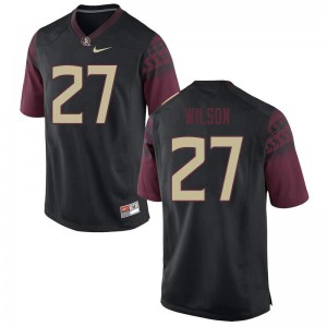#27 Ontaria Wilson FSU Men's Football Player Jersey Black
