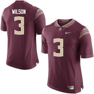 #3 Jesus Wilson FSU Seminoles Men's Football Stitch Jerseys Garnet