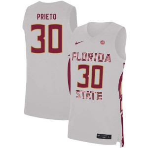 #30 Harrison Prieto FSU Seminoles Men's Basketball Embroidery Jersey White