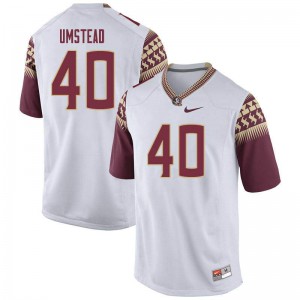 #40 Ethan Umstead Florida State Seminoles Men's Football Embroidery Jersey White