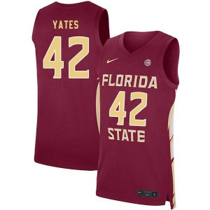 #42 Cleveland Yates Florida State Seminoles Men's Basketball Stitch Jersey Garnet