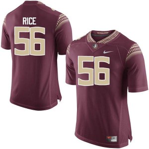 #56 Emmett Rice FSU Men's Football Stitch Jerseys Garnet