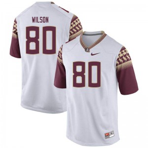 #80 Ontaria Wilson FSU Seminoles Men's Football Embroidery Jerseys White