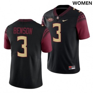 #3 Trey Benson Florida State Women's NCAA Jersey Black
