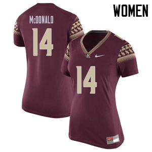 #14 Nolan Mcdonald Florida State Women's Football Embroidery Jerseys Garnet
