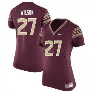 #27 Ontaria Wilson Florida State Seminoles Women's Football Stitched Jersey Garnet