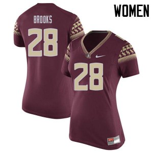 #28 Decalon Brooks Florida State Seminoles Women's Football University Jersey Garnet