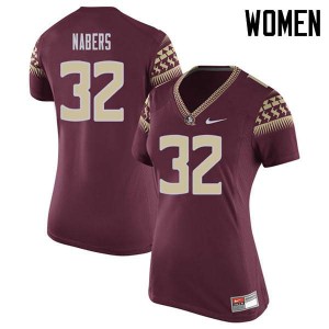 #32 Gabe Nabers Florida State Women's Football Embroidery Jerseys Garnet