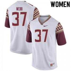 #37 Raekwon Webb Seminoles Women's Football NCAA Jerseys White