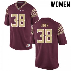 #38 Cornel Jones Florida State Seminoles Women's Football Stitched Jerseys Garnet