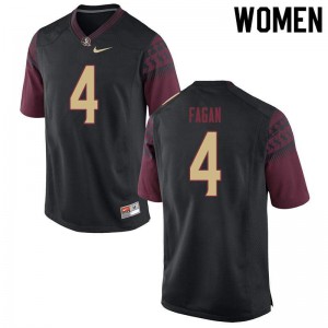 #4 Cyrus Fagan Seminoles Women's Football Stitch Jerseys Black