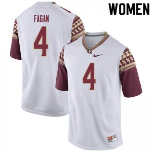 #4 Cyrus Fagan Seminoles Women's Football University Jersey White