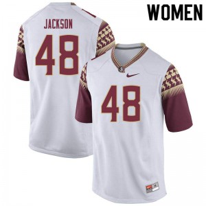 #48 Jarrett Jackson Florida State Seminoles Women's Football Stitched Jersey White