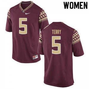 #5 Tamorrion Terry Florida State Women's Football College Jerseys Garnet