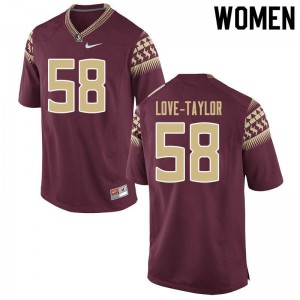 #58 Devontay Love-Taylor FSU Women's Football Stitched Jersey Garnet