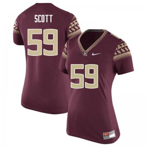#59 Brady Scott Florida State Women's Football Player Jersey Garnet