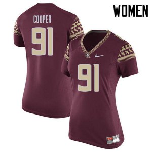 #91 Robert Cooper Seminoles Women's Football University Jersey Garnet