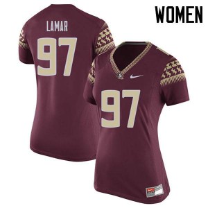 #97 Malcolm Lamar Florida State Women's Football Embroidery Jersey Garnet