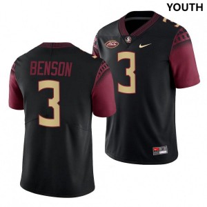 #3 Trey Benson Florida State Youth College Football Jersey Black