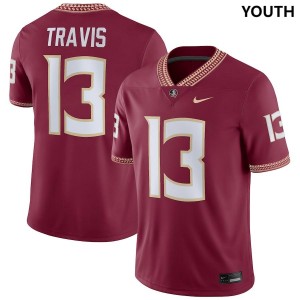 #13 Jordan Travis Florida State Seminoles Youth Nike NIL Stitched Jersey Garnet