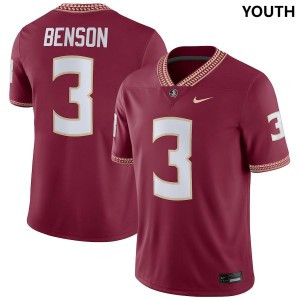 #3 Trey Benson Seminoles Youth Nike NIL Alumni Jerseys Garnet