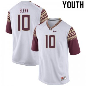 #10 Kevon Glenn Florida State Youth Football College Jerseys White