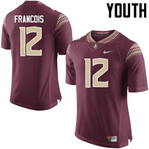 #12 Deondre Francois Florida State Seminoles Youth Football Embroidery Jerseys Garnet