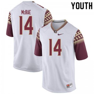 #14 Jaleel Mcrae Seminoles Youth Football College Jerseys White