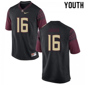 #16 Cory Durden FSU Youth Football Embroidery Jerseys Black