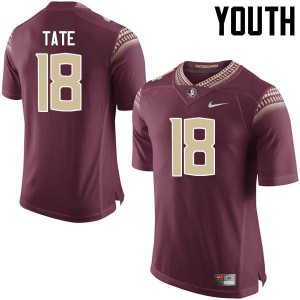 #18 Auden Tate FSU Seminoles Youth Football Player Jersey Garnet