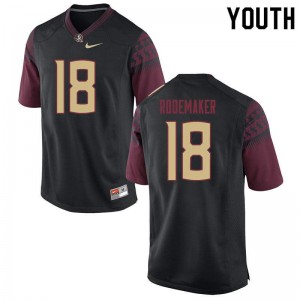 #18 Tate Rodemaker FSU Seminoles Youth Football Stitch Jerseys Black