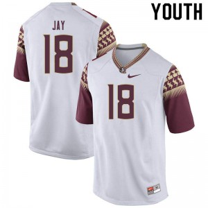 #18 Travis Jay Florida State Youth Football High School Jersey White