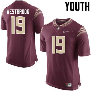#19 AJ Westbrook Seminoles Youth Football High School Jersey Garnet