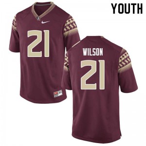 #21 Marvin Wilson FSU Youth Football NCAA Jerseys Garnet