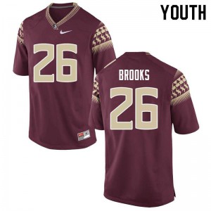 #26 Decalon Brooks FSU Youth Football Stitched Jerseys Garnet