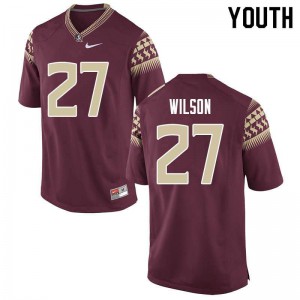#27 Ontaria Wilson FSU Youth Football Player Jersey Garnet