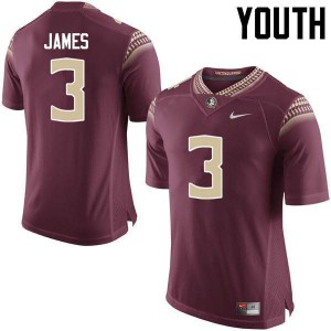 #3 Derwin James Florida State Seminoles Youth Football Embroidery Jerseys Garnet