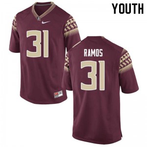 #31 Yanni Ramos Florida State Youth Football College Jersey Garnet