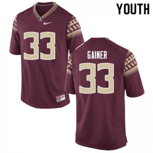 #33 Amari Gainer Florida State Youth Football Player Jersey Garnet