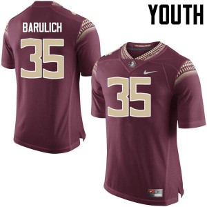 #35 Michael Barulich Seminoles Youth Football Player Jersey Garnet