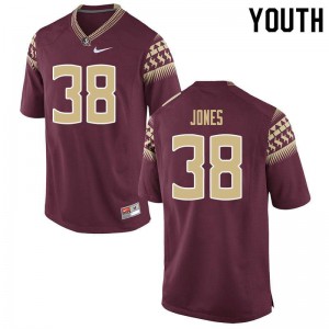 #38 Cornel Jones FSU Youth Football Stitched Jersey Garnet