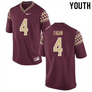 #4 Cyrus Fagan FSU Seminoles Youth Football High School Jerseys Garnet