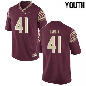 #41 Joseph Garcia FSU Seminoles Youth Football Stitch Jerseys Garnet