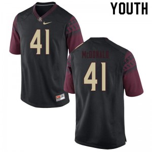#41 Nolan Mcdonald Florida State Youth Football University Jerseys Black